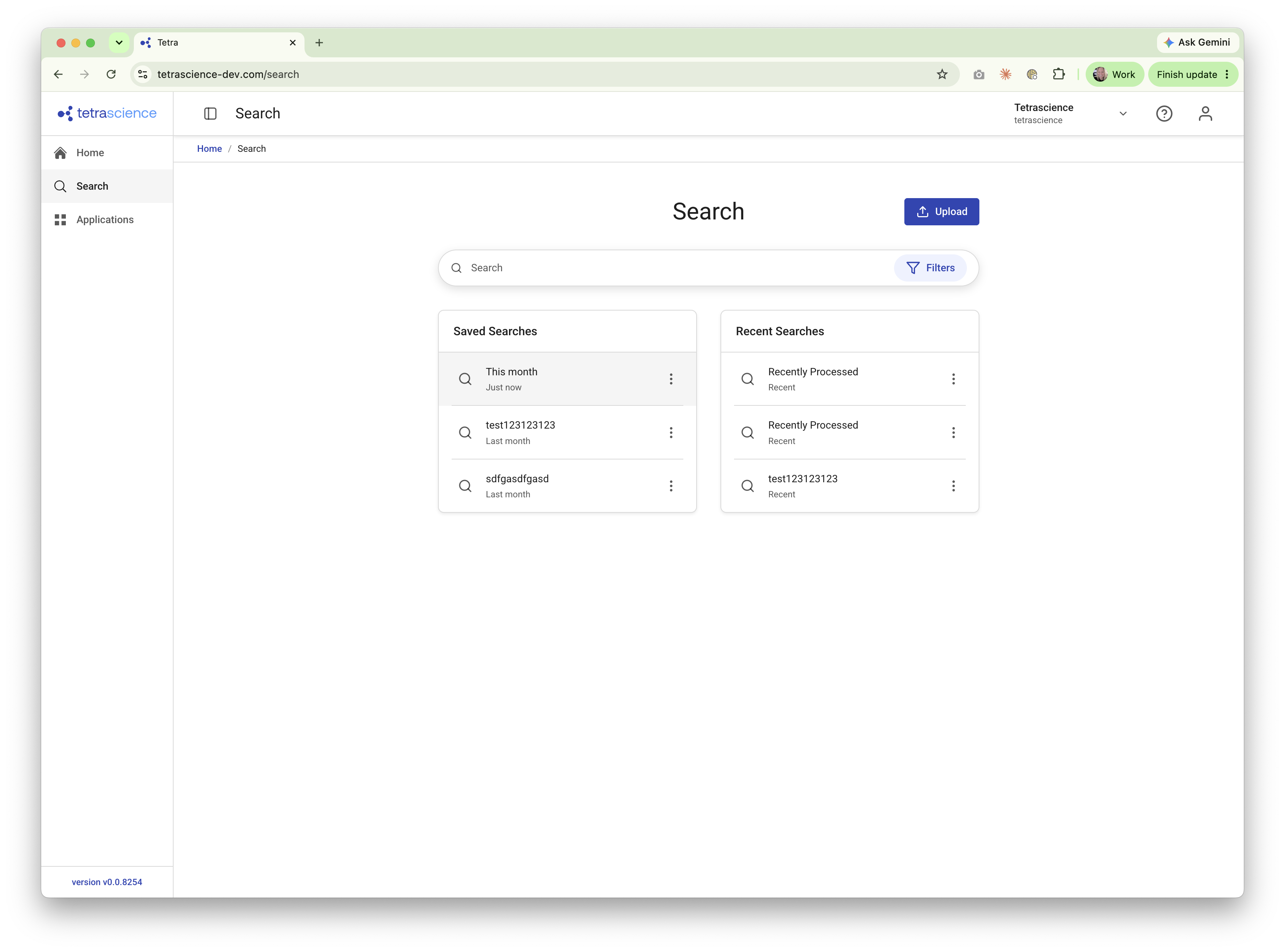 Reusing a recent search