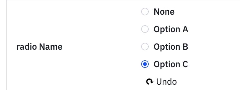 "radio" - A list of radio buttons/options, enable a single selection