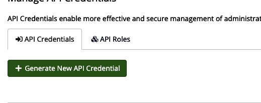 Click 'Create New API Credential'