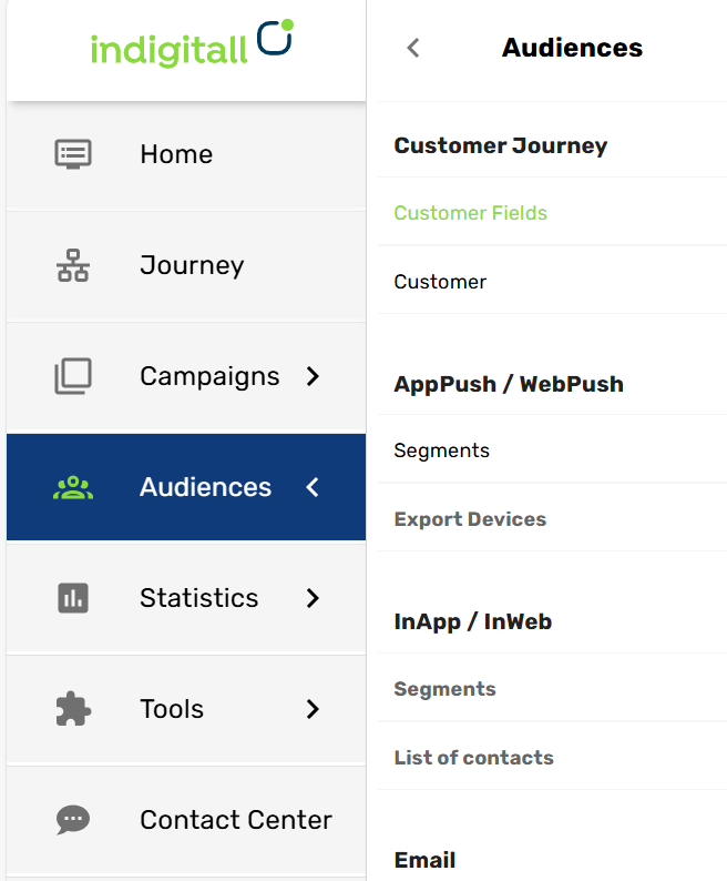 audiences menu