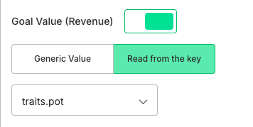 Goal revenue config - Read from the payload.