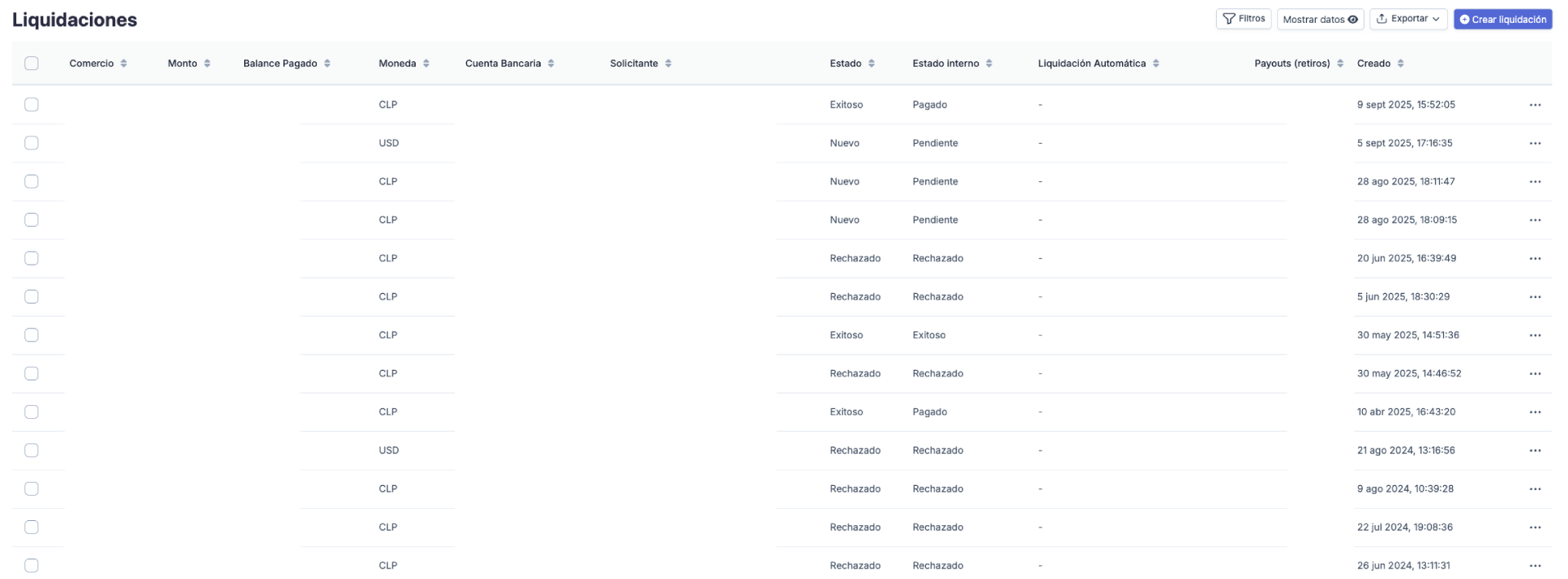 Generar liquidación