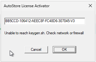 License activation error.