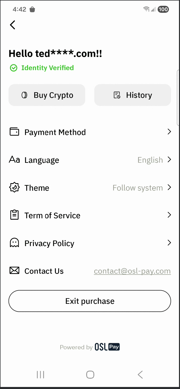 User Center Page