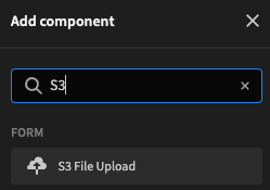 Adding an S3 File Upload component