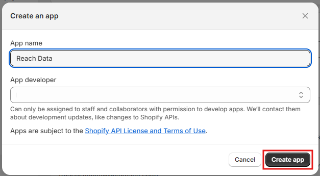 Enter the app's name in the **App name** field