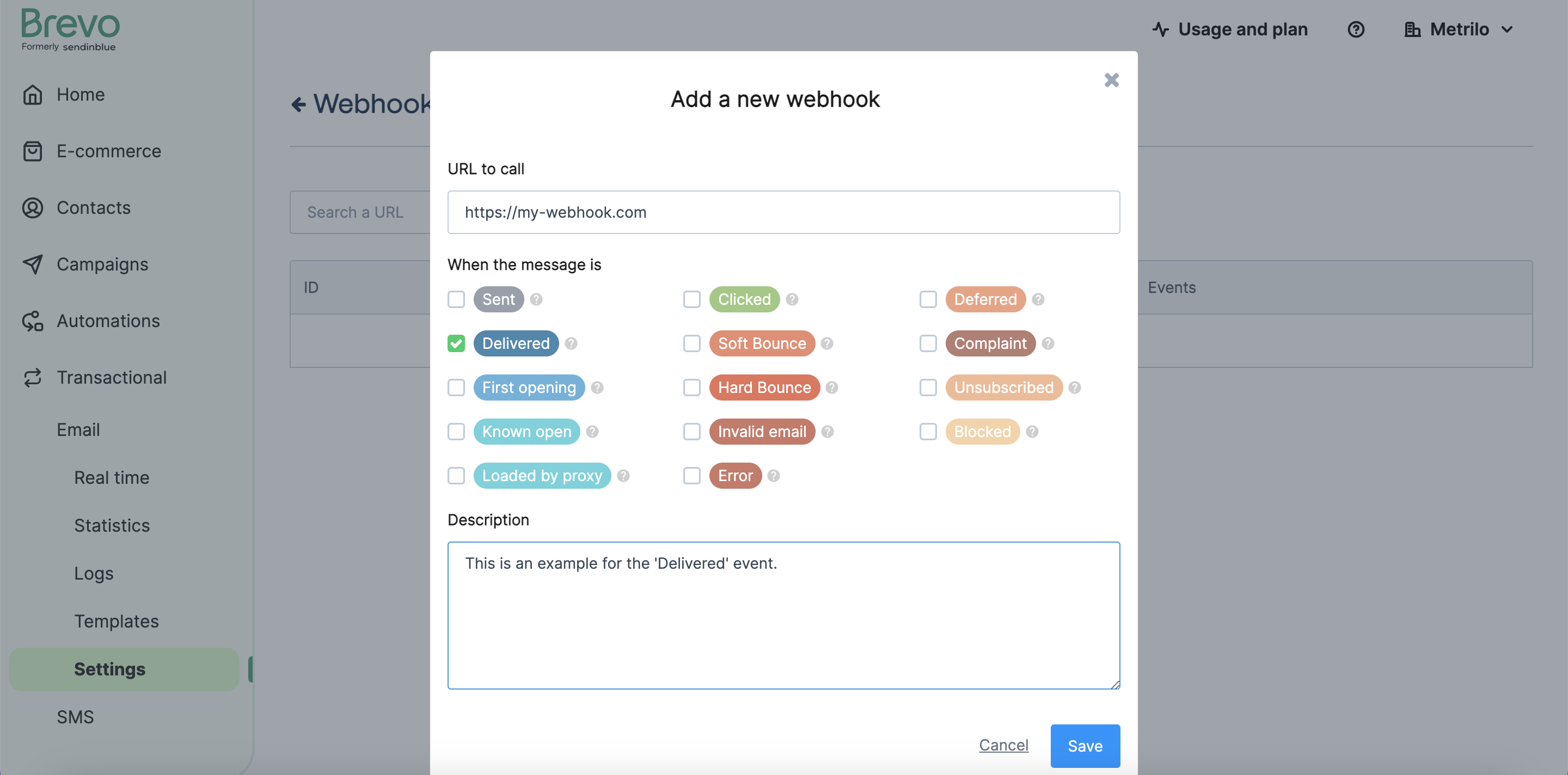 transactional webhooks page