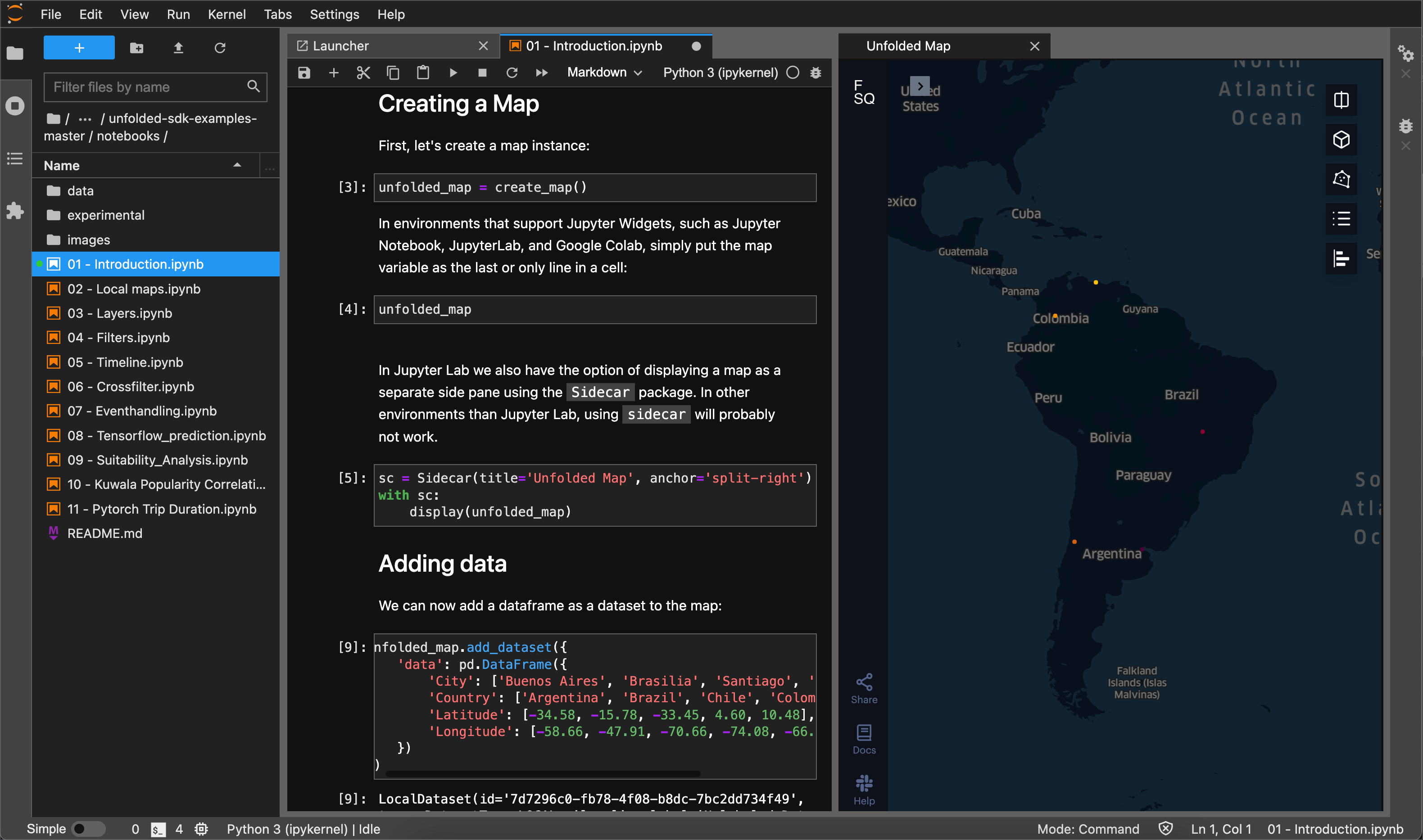 Map SDK used in JupyterLab