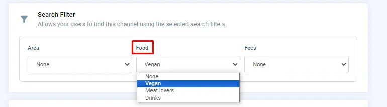 choose search filter