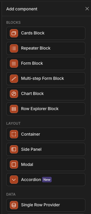 Component list