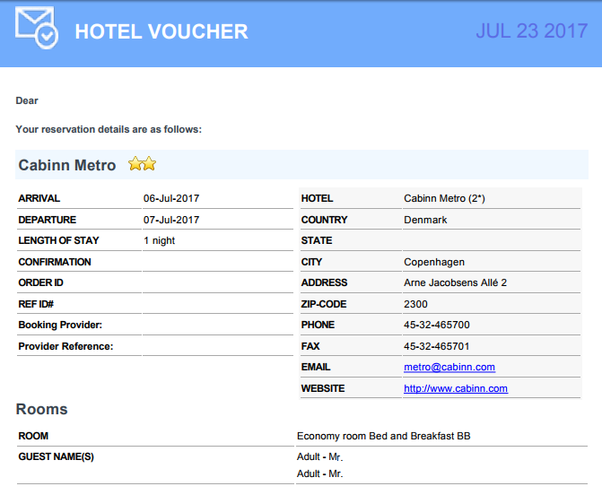 Hotel Voucher