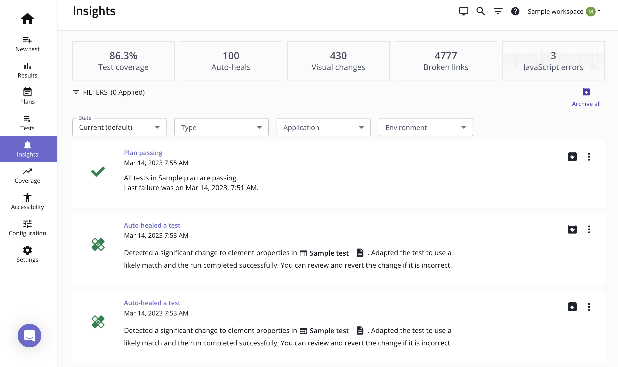 insights page