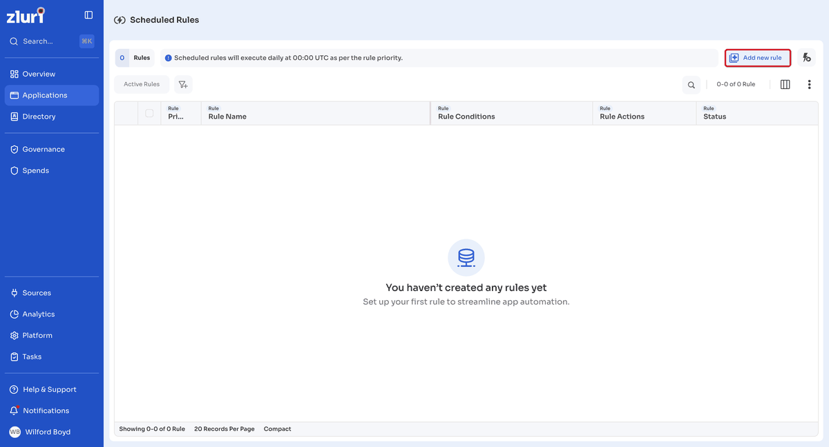 Creating the Restrict all AI chatbots scheduled rule
