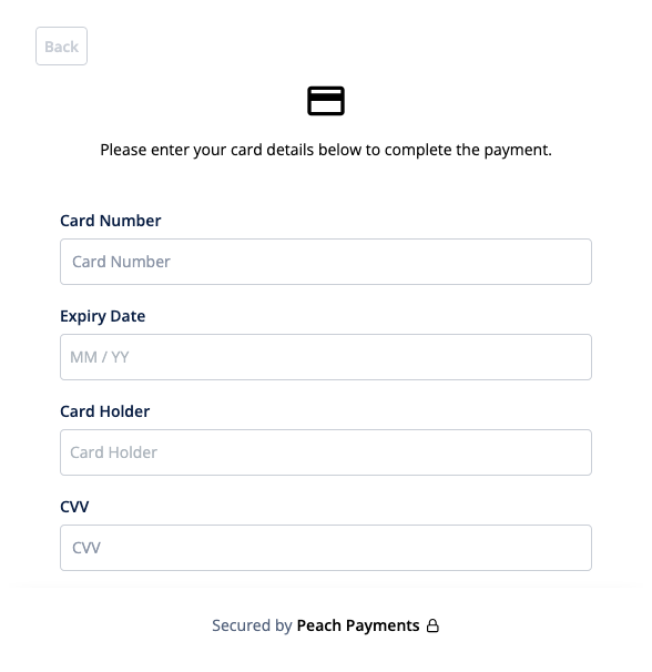 Card form with the amount and card brand field removed.