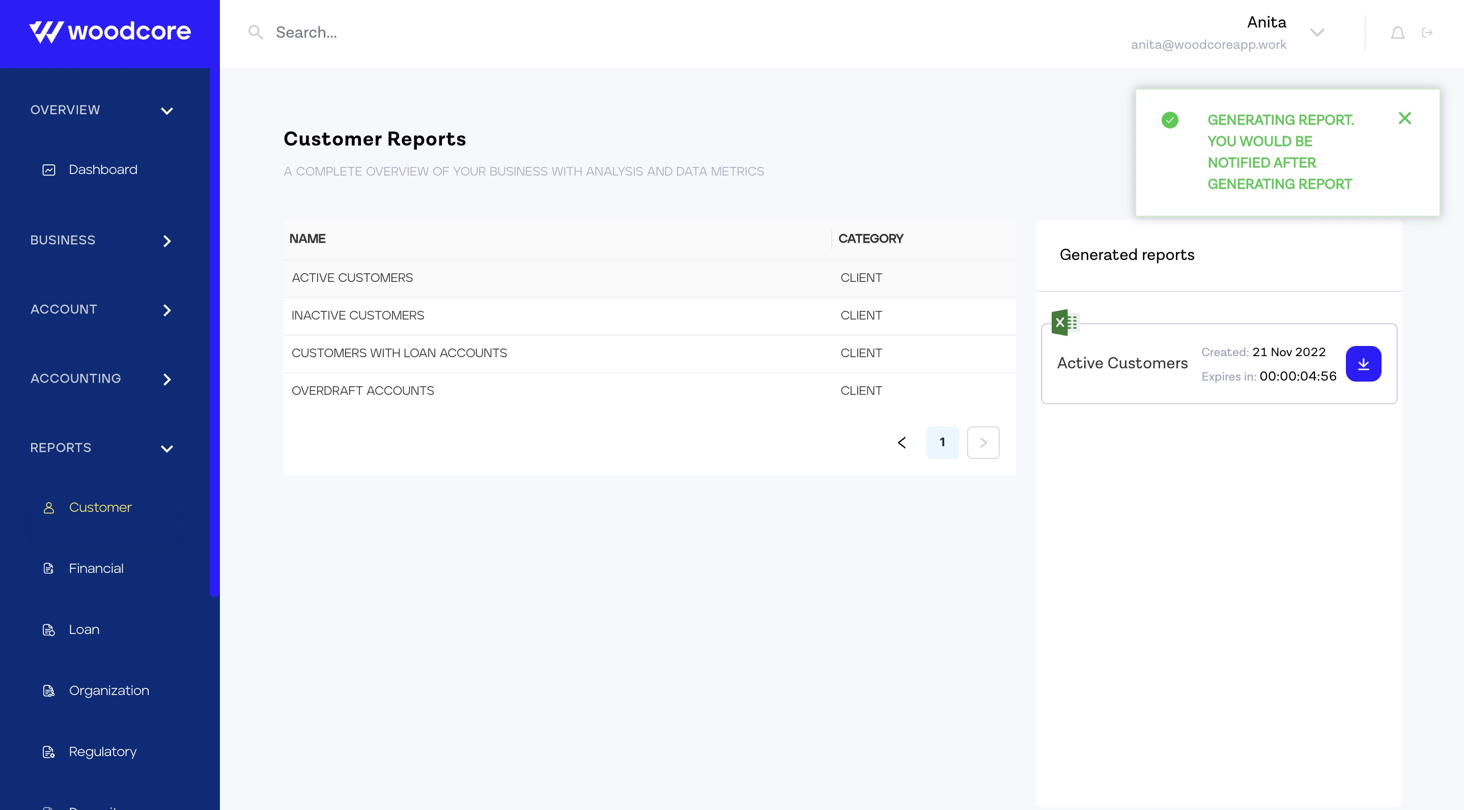 Generating customer reports

