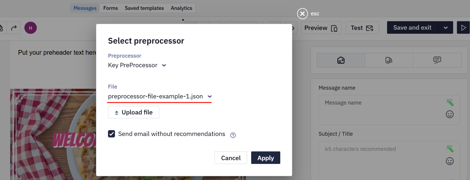 Choose the file