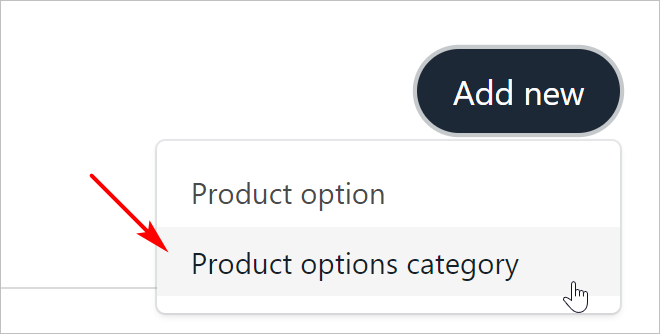 Product options category