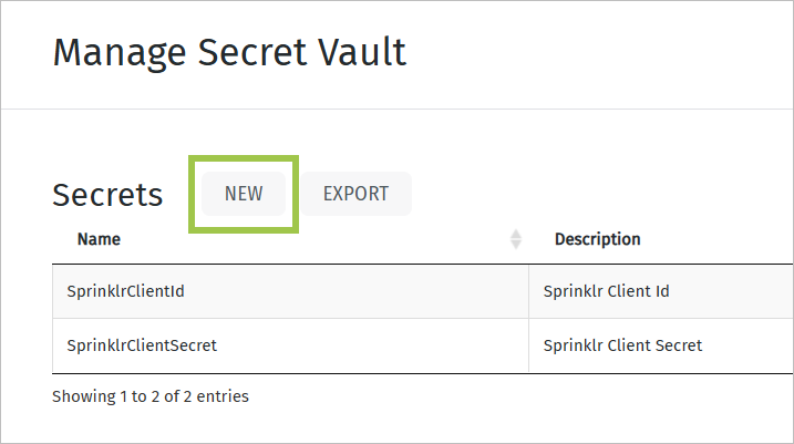Create a new secret value