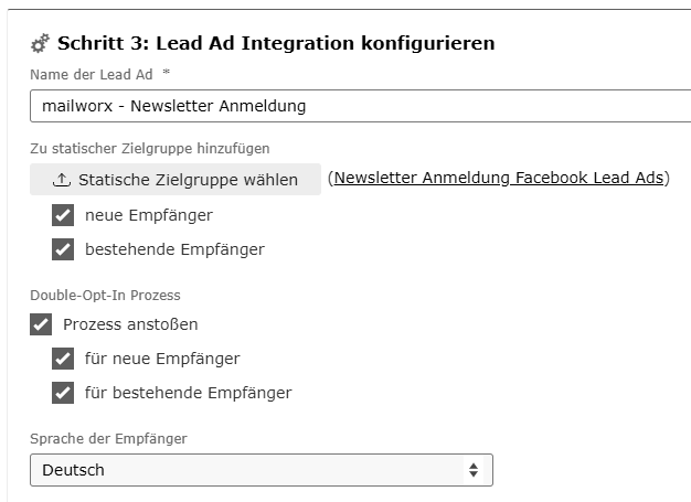Integration konfigurieren Integration konfigurieren