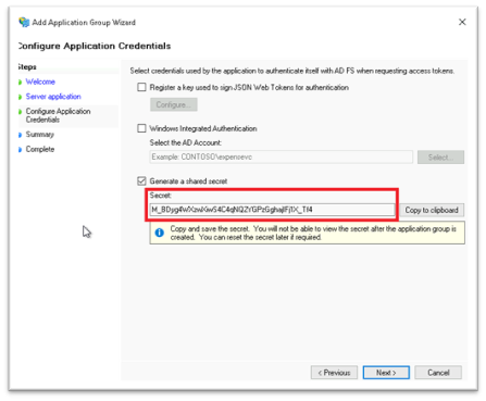 ADFS web API application