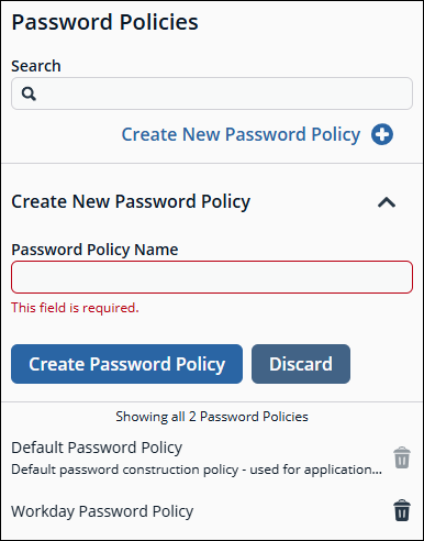 Create new password policy