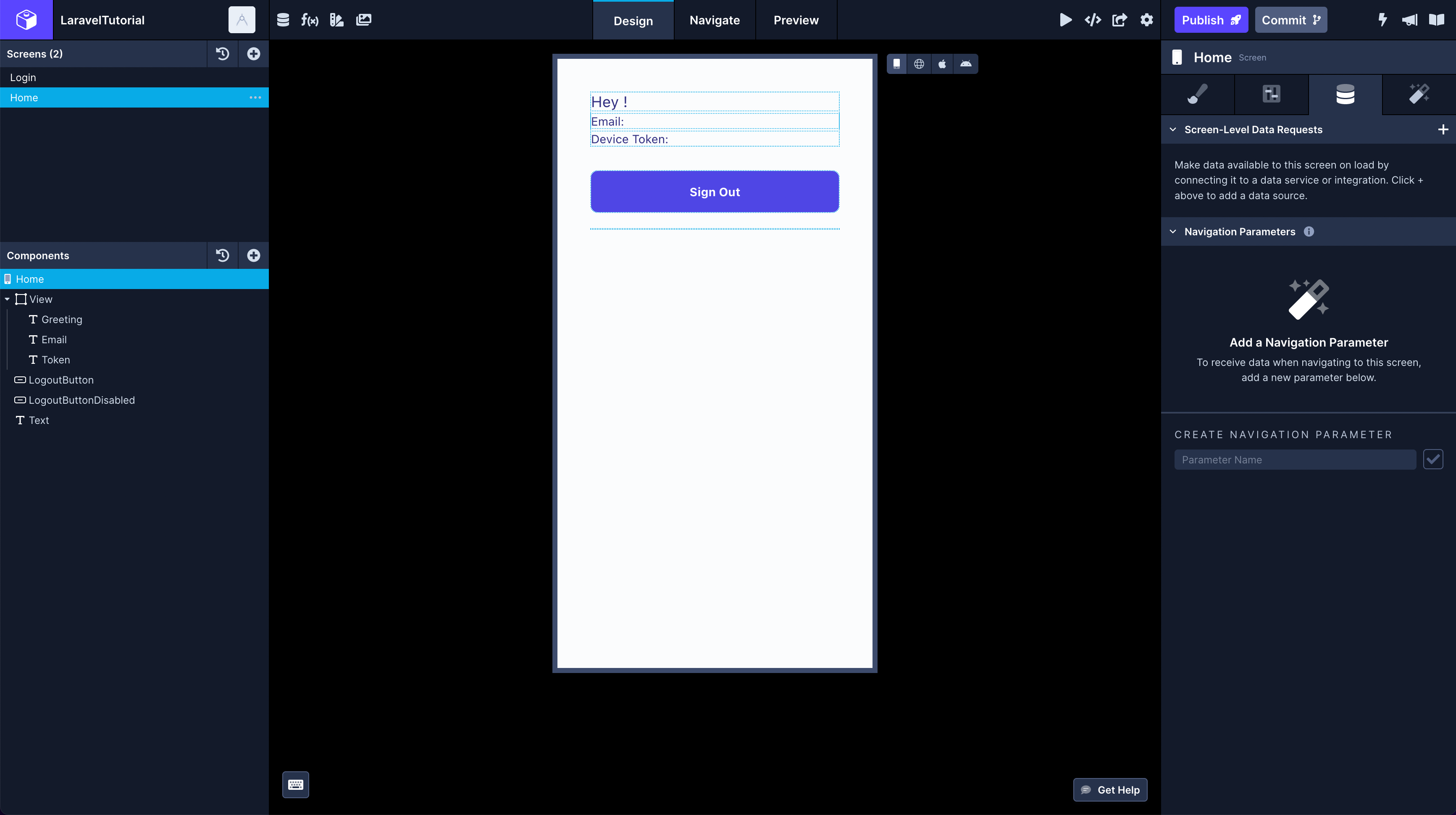laravel-auth-home-screen.png