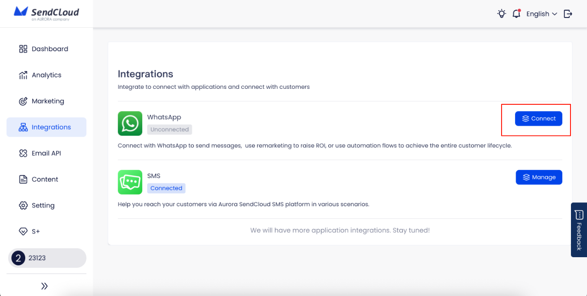 WhatsApp Connection Interface
