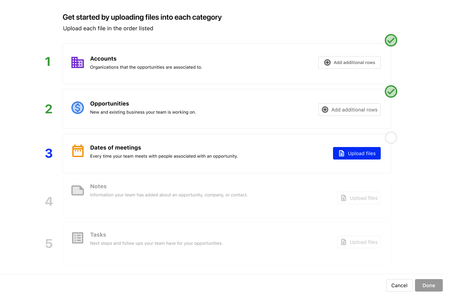 A mock-up of what the import flow could look like on your frontend