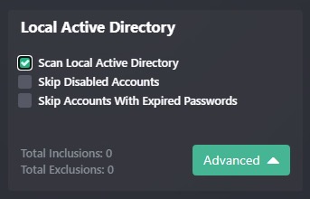 Local AD Scan Options