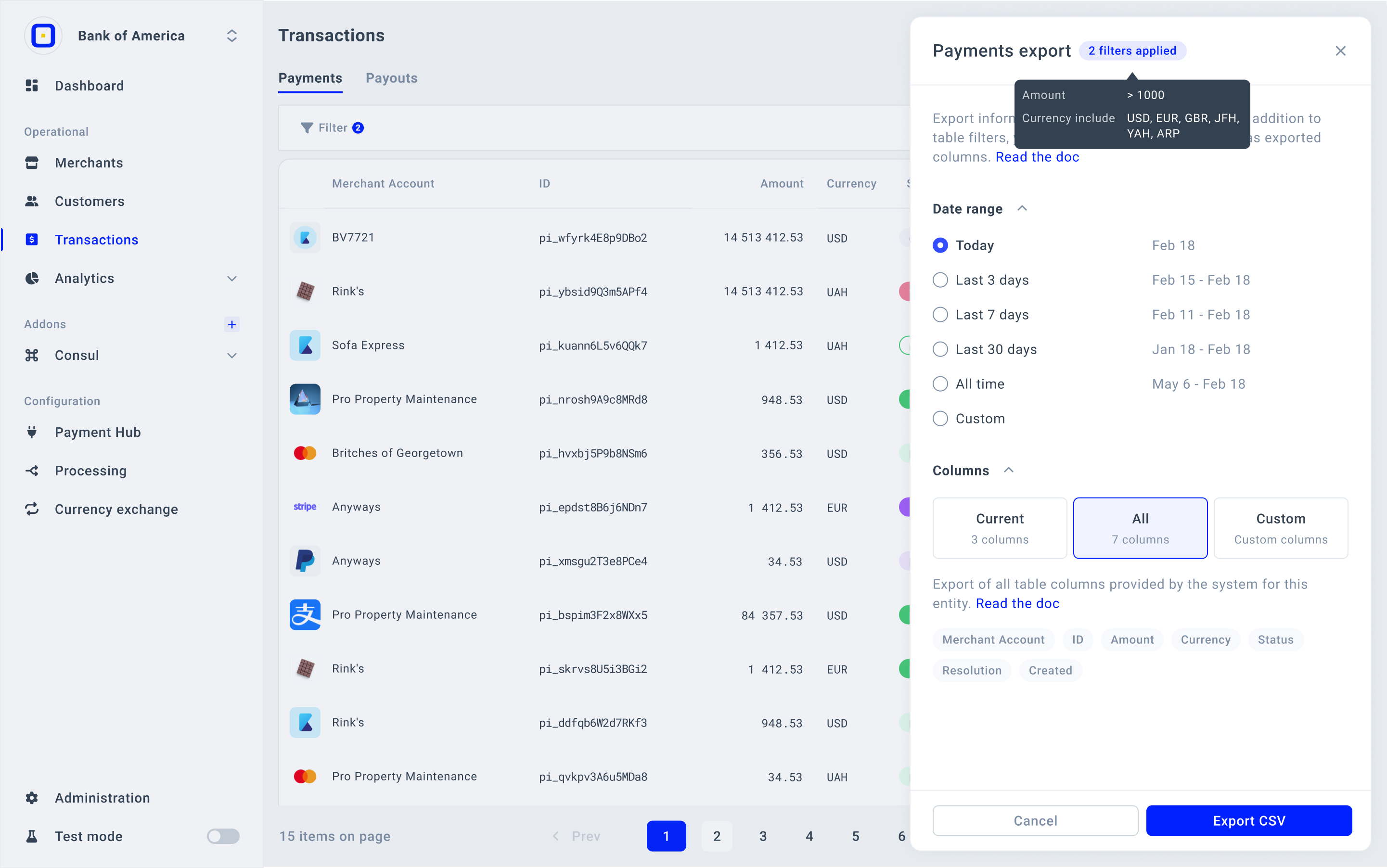 ![Export CSV file drawer]