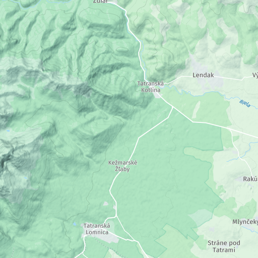 Terrain rendered with the topo.day style