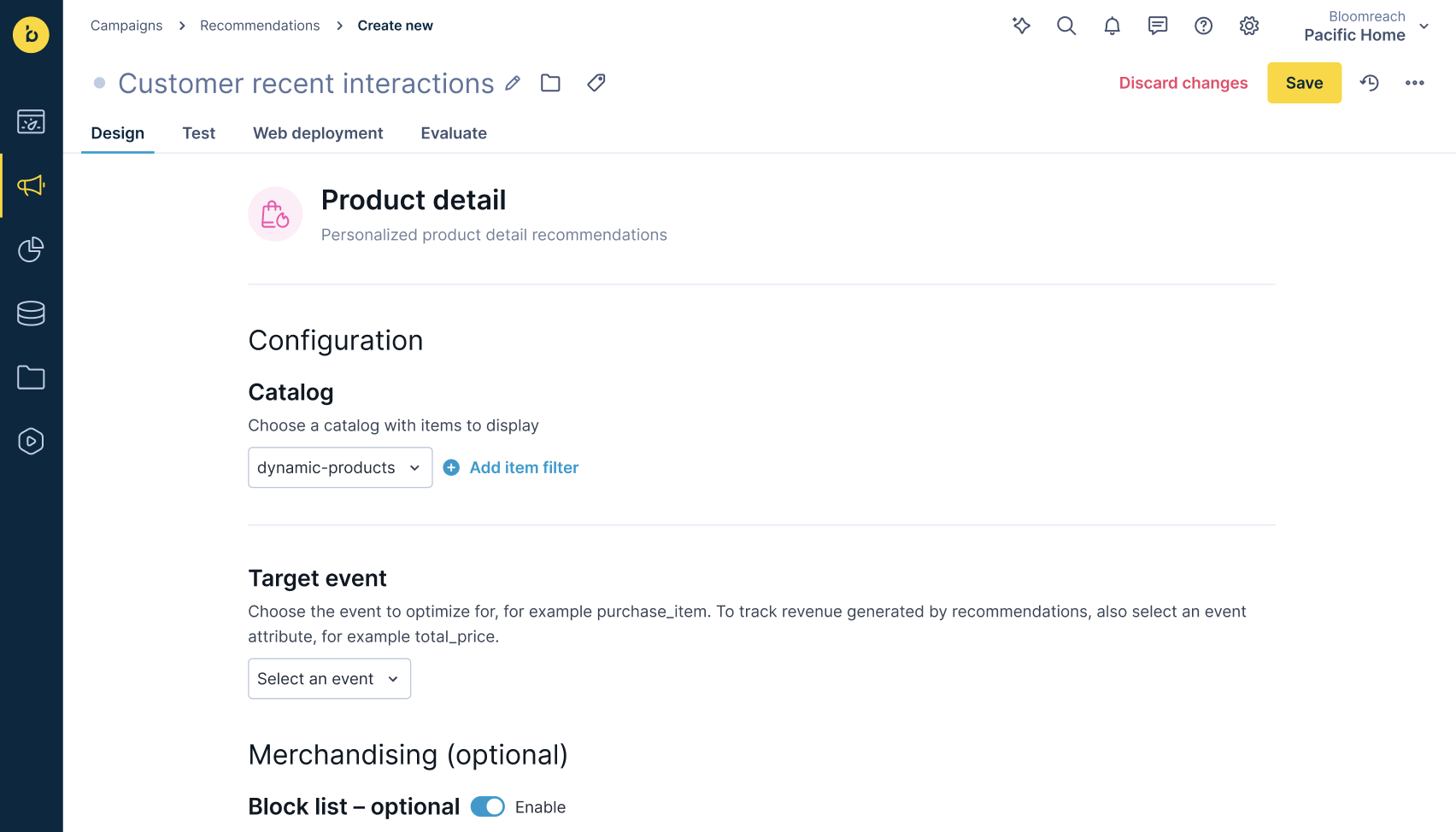 Configure the template