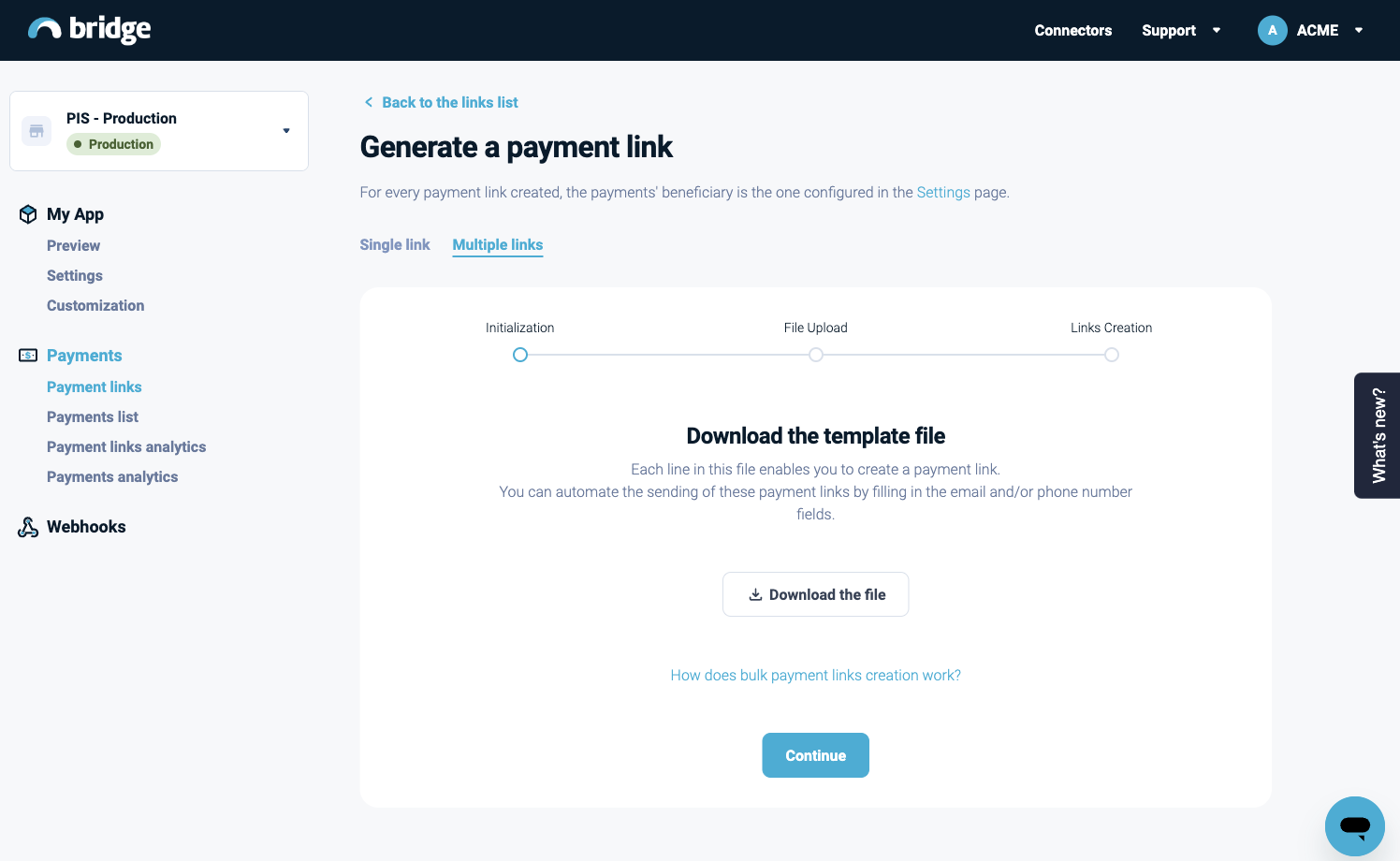 Generate and send a multiple payment links