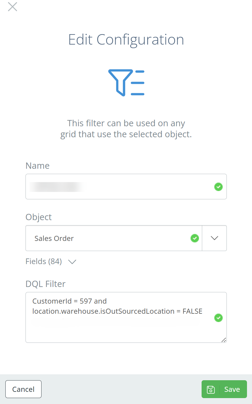 Grid Configuration fields