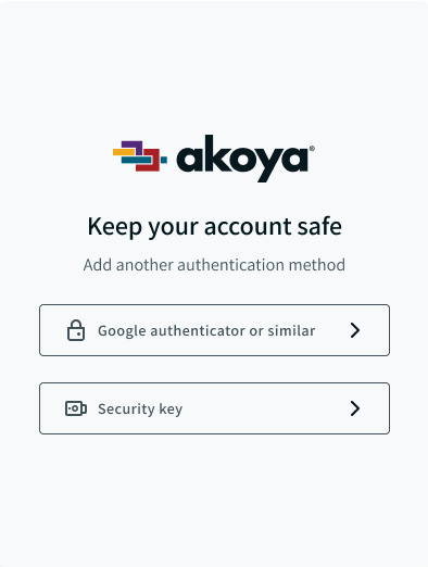 You can set up MFA with a software authenticator or a security key.