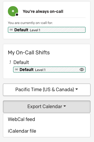 Export calendar