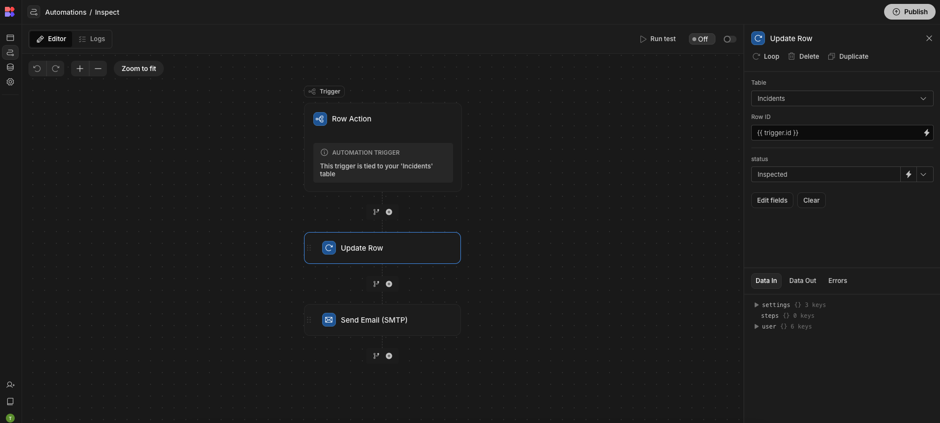 Inspect Action Flow