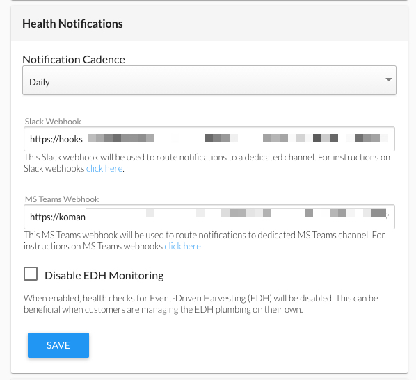 Add a WebHook for Health Notifications