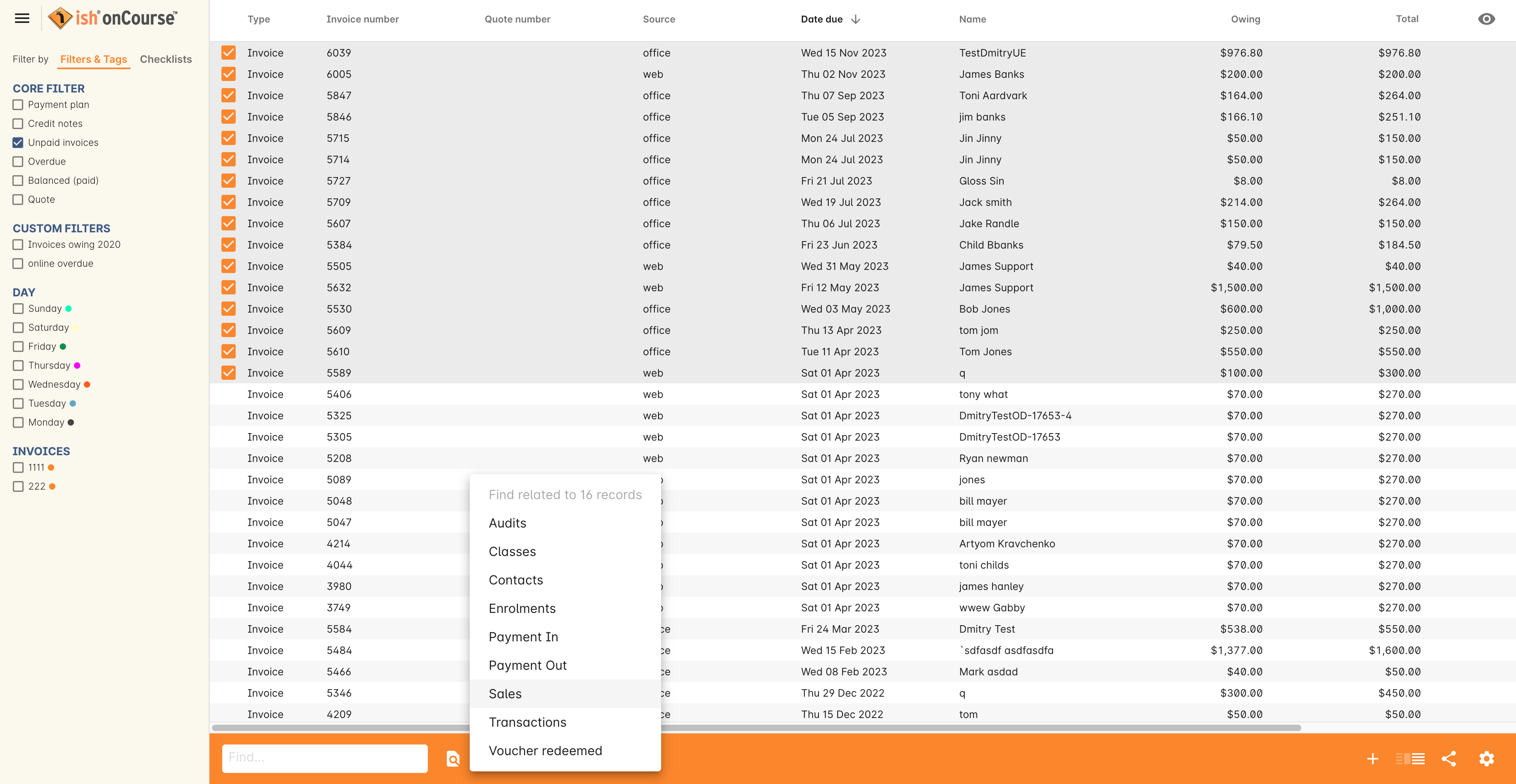 Using find related to locate the original voucher used in the payment process for an invoice