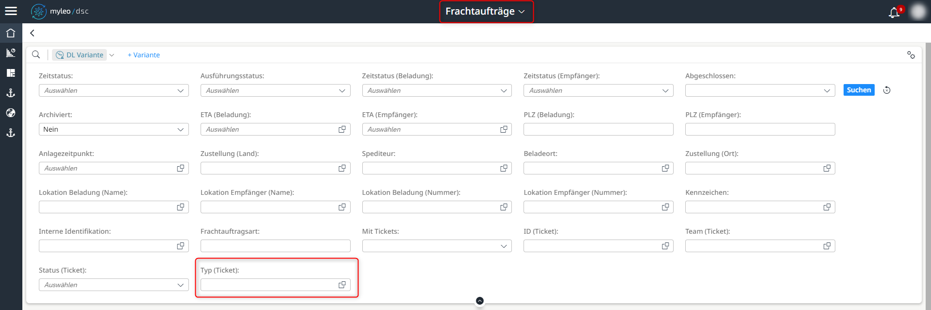 Neue Filtermöglichkeit nach den Tickettypen
