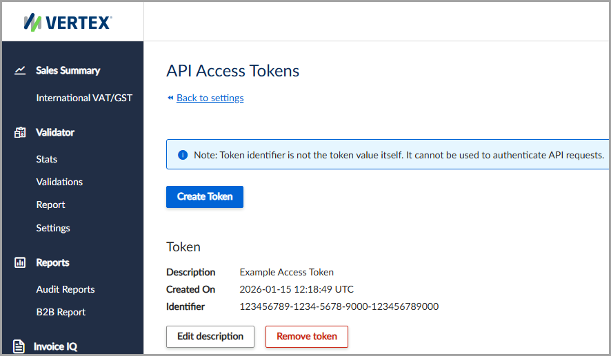 View a list of existing access tokens, or create a new access token.