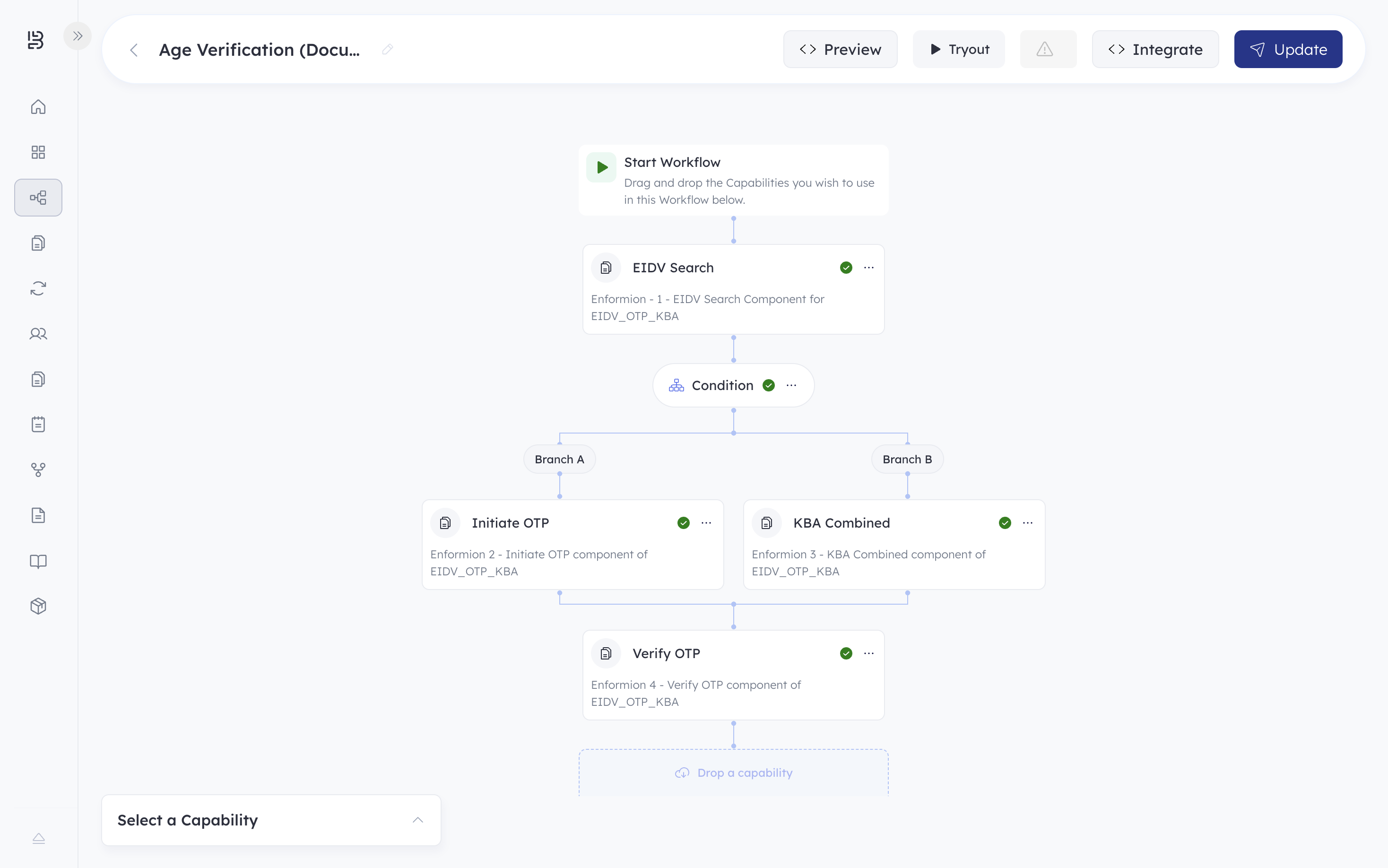 An example of a workflow consisting of different capabilities 