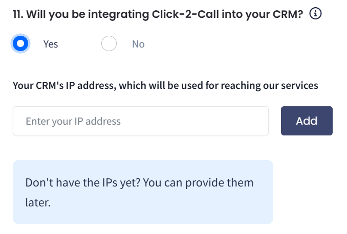 Screenshot with question 11