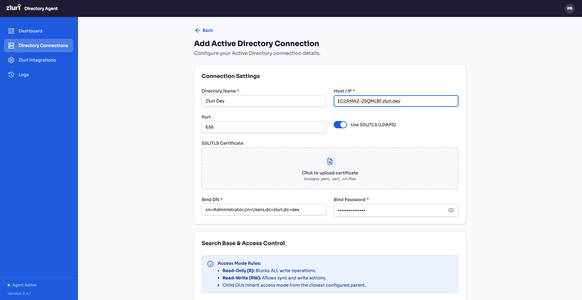 Step 2 — Connection Settings