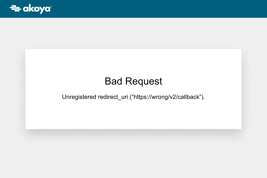 Example of browser displaying "Bad Request"