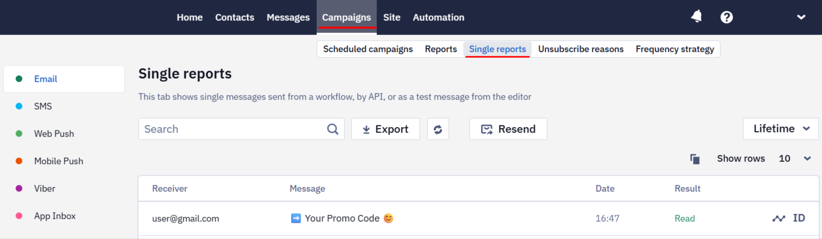 Single Reports