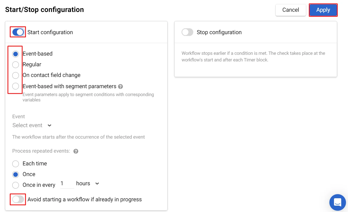 Start Configuration