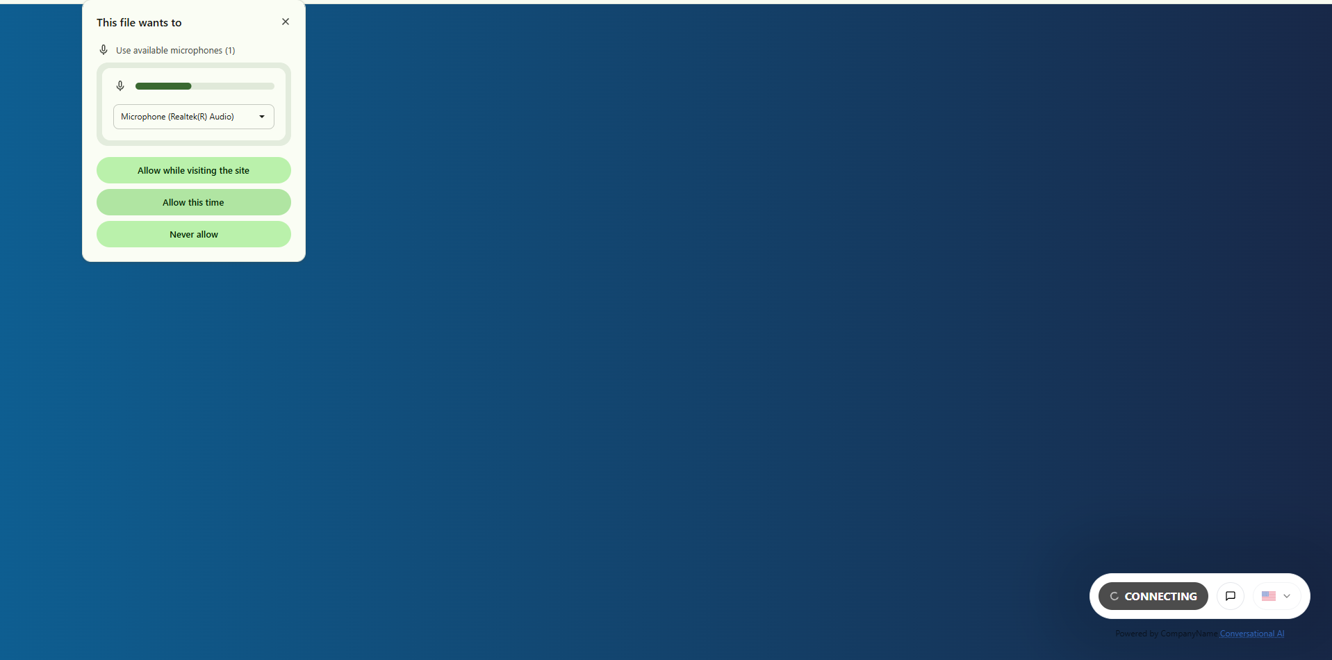 Accept microphone permission