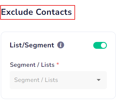 Select user list/segment to exclude from the campaign