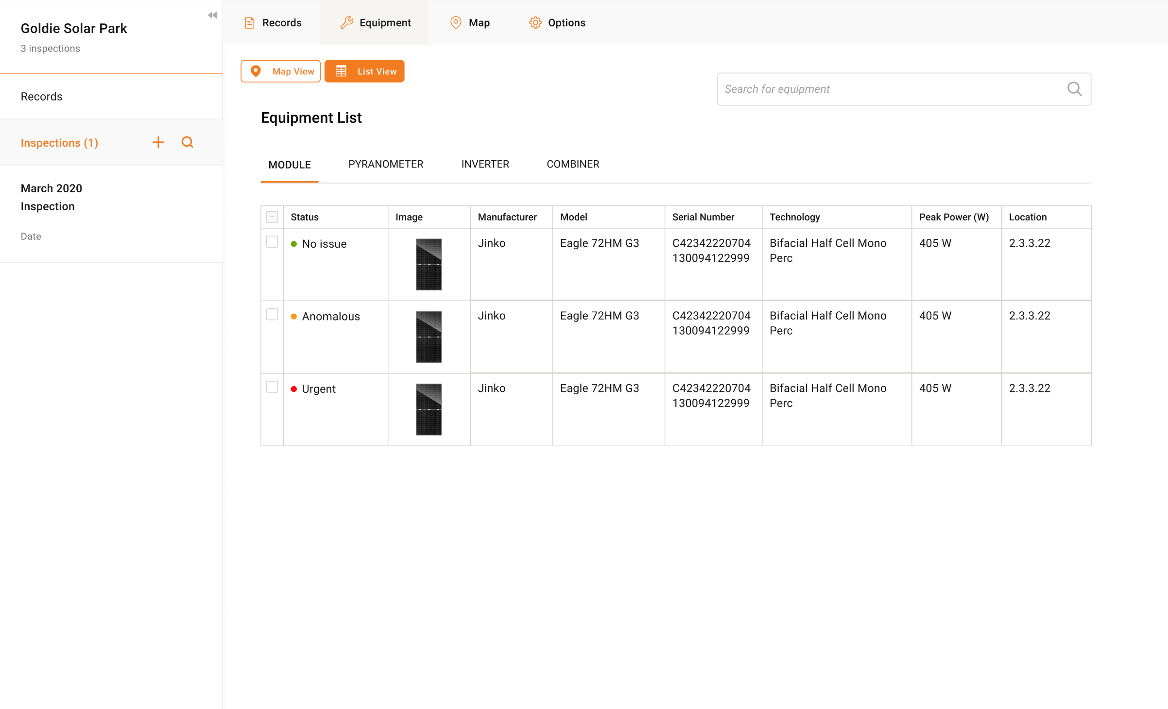 EquipmentRecords.png Access equipment records in your Raptor Solar portal